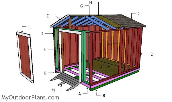 8x10 cheap shed door and ramp plans myoutdoorplans